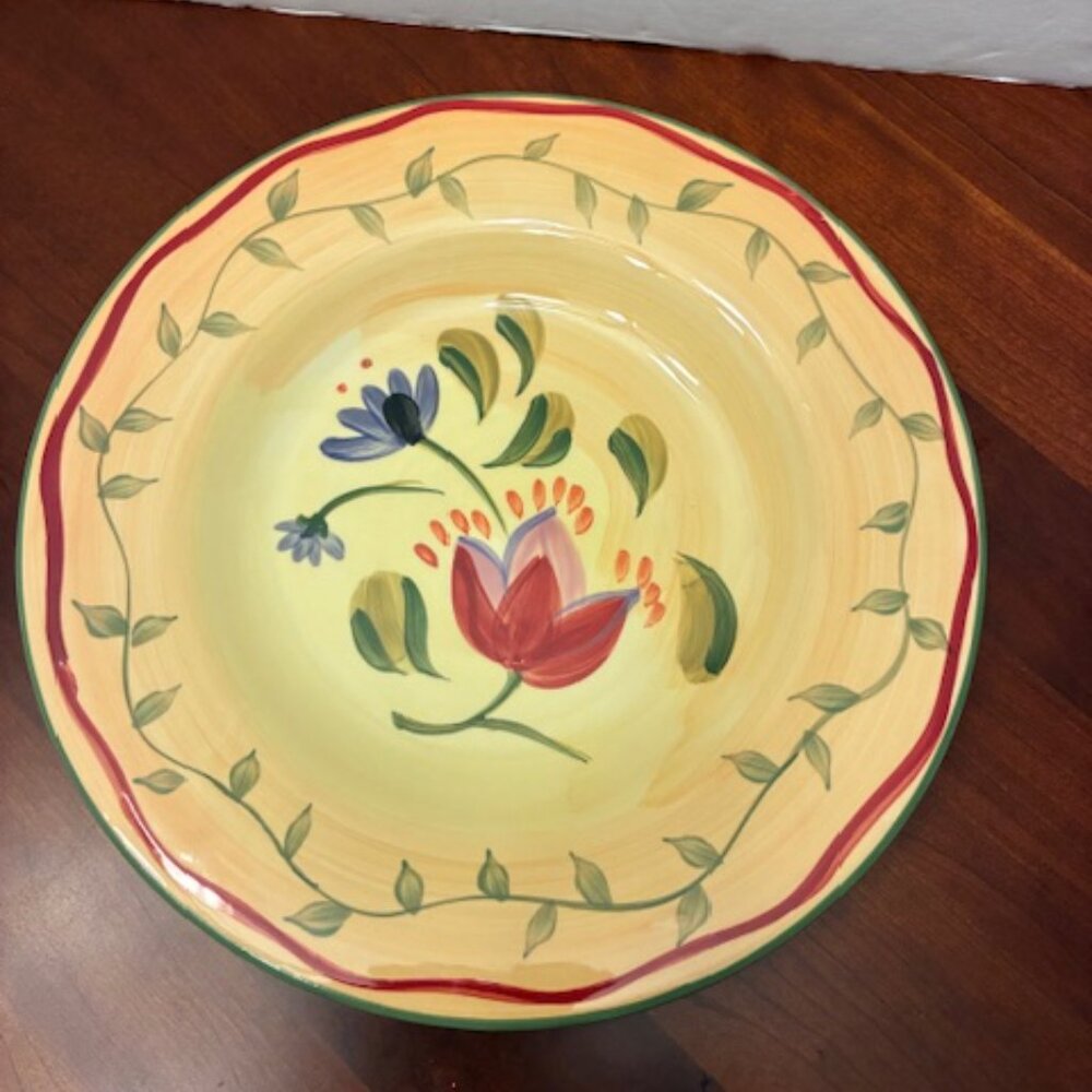 Pfaltzgraff Napoli Salad/Dessert/ Luncheon 9" Plate Hand Painted Flower Ivy